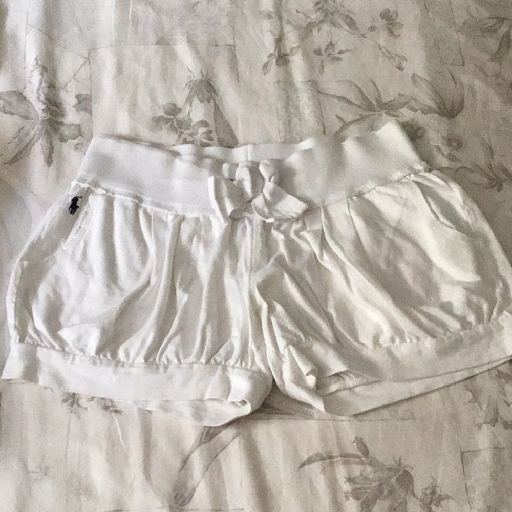 White cotton Ralph Lauren lounge shorts